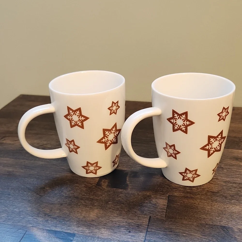 Set of ice skating gingerbread man mugs Crate & Barrel